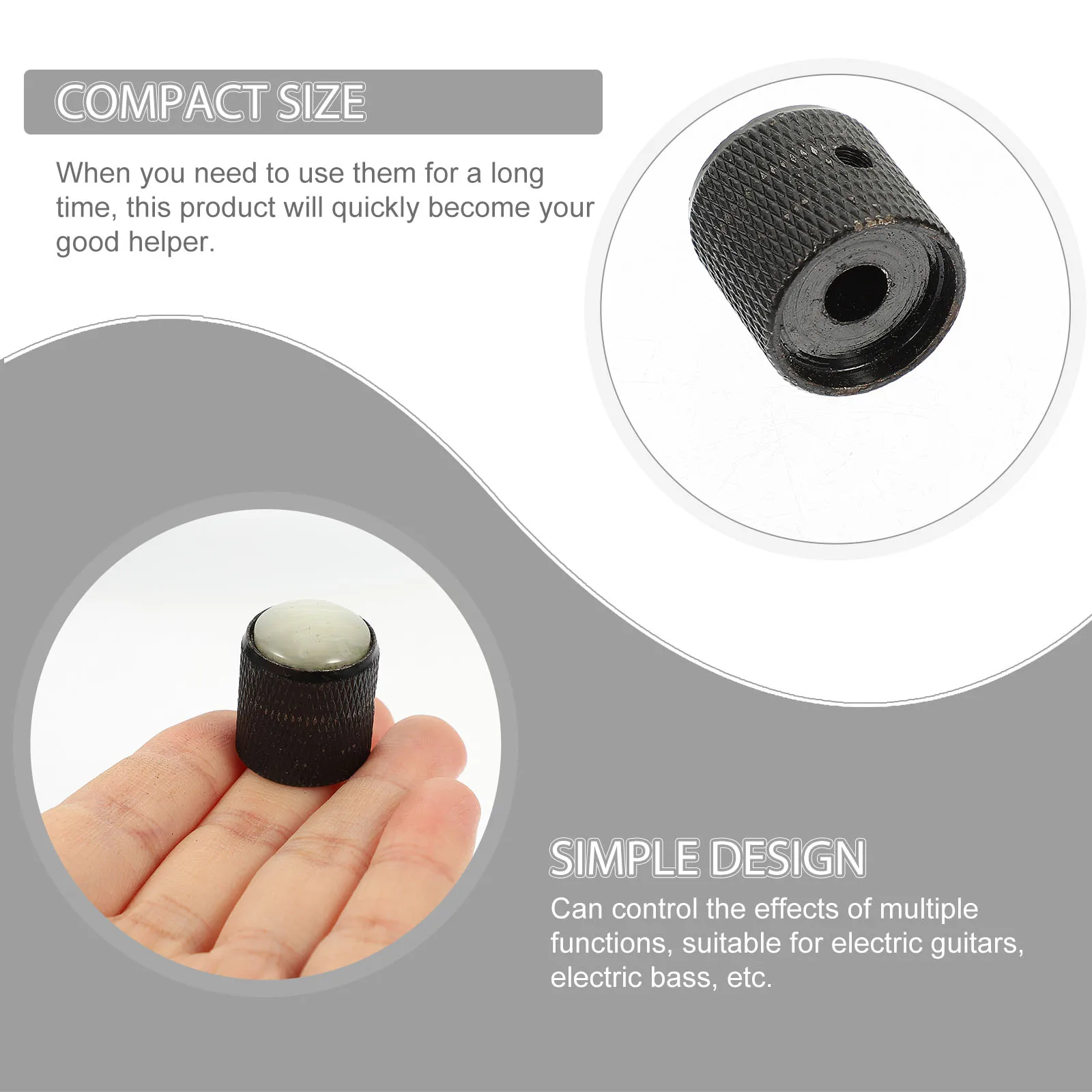 

4 Sets Electric Guitar Accessories Metal Potentiometer Knob Control Dome Parts Rotary Knobs for Bass