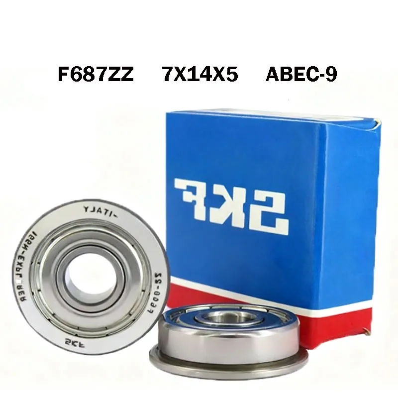 10PCS Sweden SKF Flange Bearing F687ZZ 7*14*5mm ABEC-9 Precision Miniature Flanged bearings F687Z Original bearings подшипник