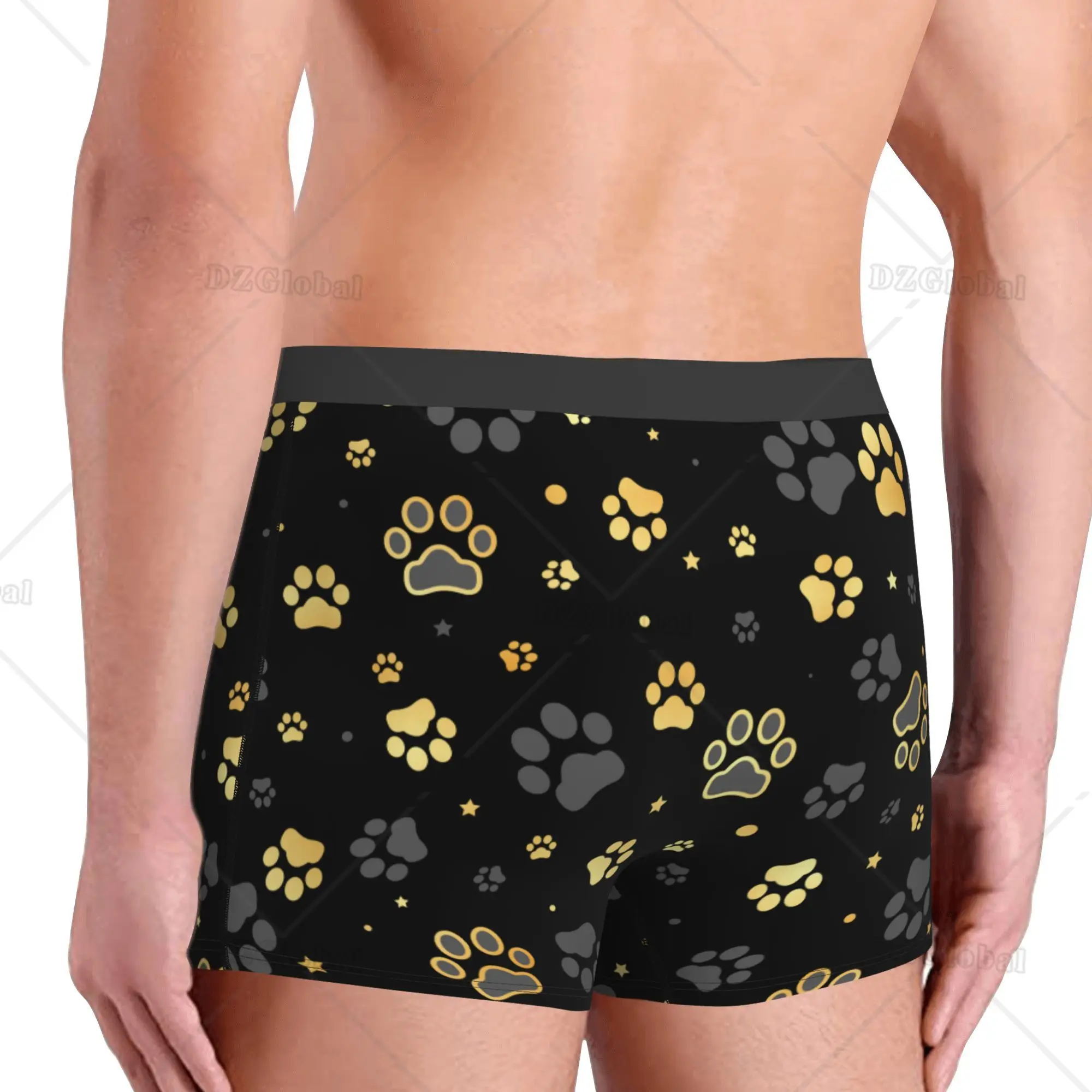 Funny Custom Men\'s Panties Dog Paw Print Boxer Shorts Personalized Comfort Underwear for Men Boys Brief Boxers Trunk S-XXL