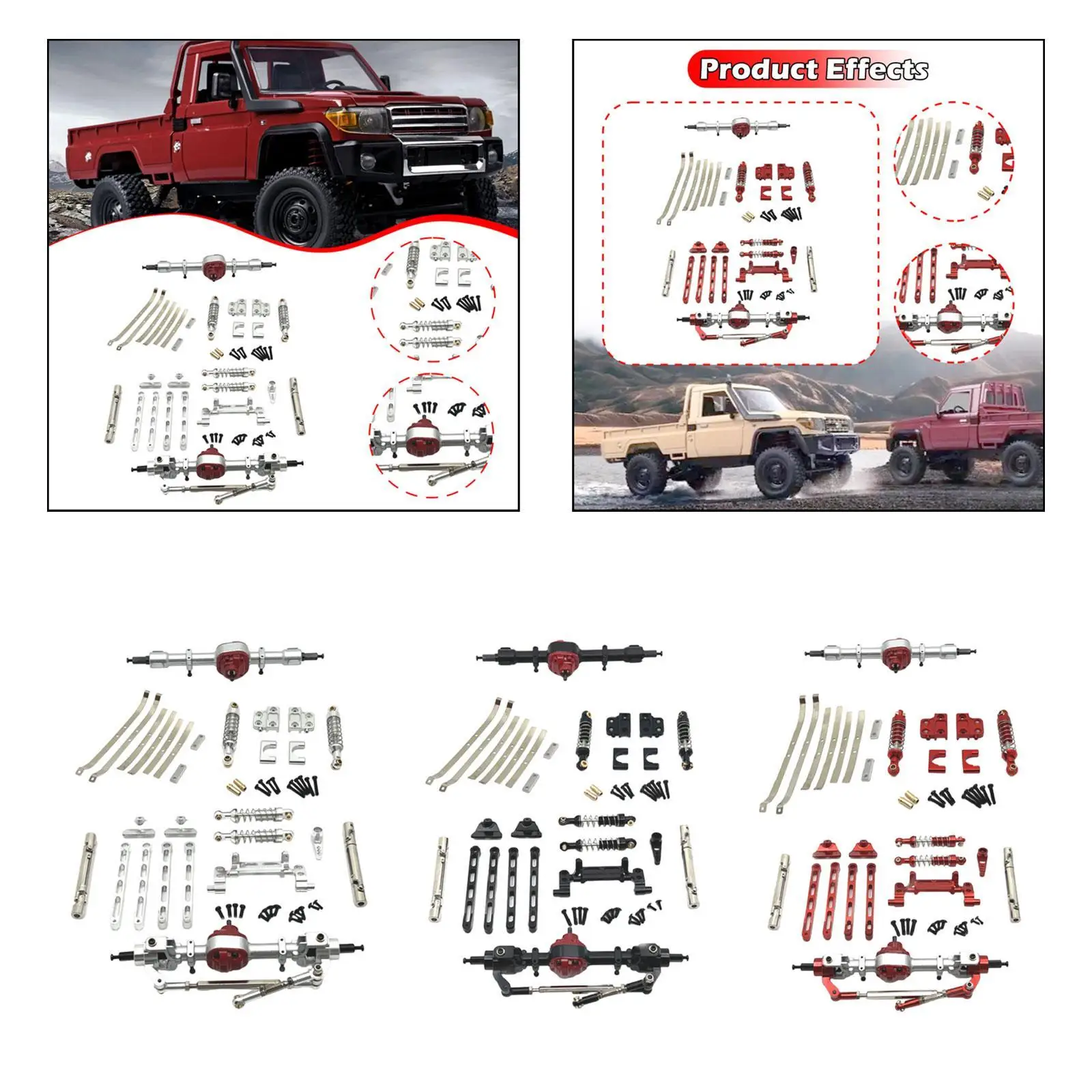 

RC Car Parts Chassis Upgrading Replacement Easy to Install Metal Front and Rear Assembly Kits for MN82S MN82 82Pro 1:12 RC Car