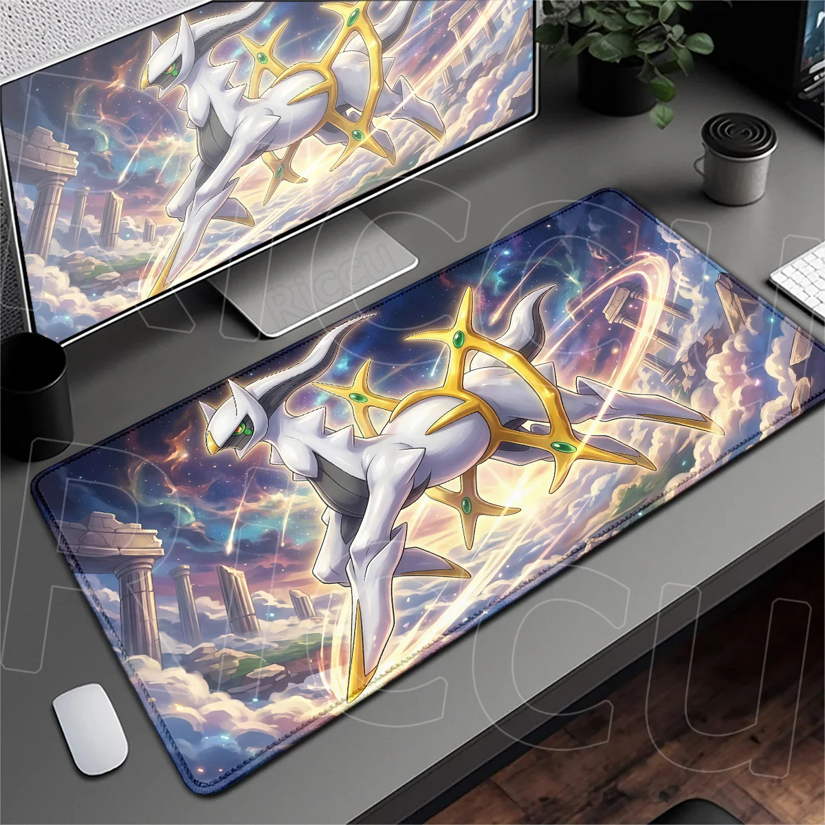 HD Printing Office Desktop Mousepads Large Natural Rubber Mauspad XXL Japan Hot Anime Pokemon Arceus Creator God Extended Carpet