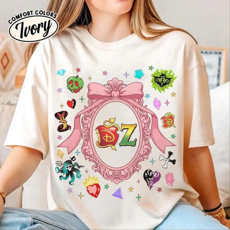 أحفاد الزومبي العالم جولة الاصطدام 2025 قميص أحفاد إيفي مال قميص الزومبي 4 تي شيرت الموسيقى الحفل المحملة سليل مروحة