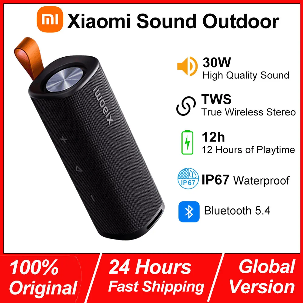 Xiaomi Sound Outdoor 30W, TWS Stereo Combo Wireless Speaker, 30W Portable Speaker, 12h Long Battery Life BT5.4