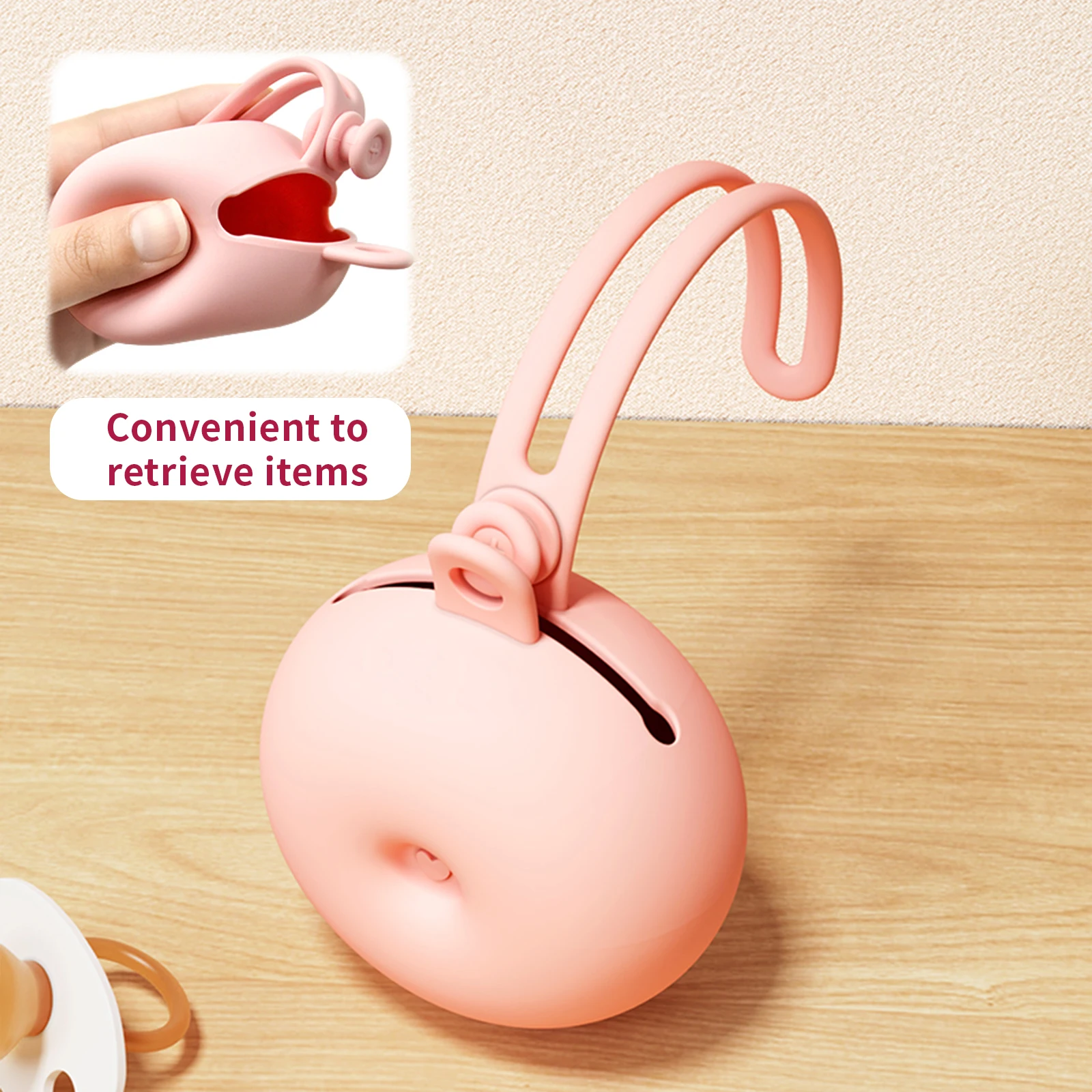 Silicone Pacifier Holder Case, Silicone Pacifier Storage Case, BPA-Free Portable Travel Pacifier Case