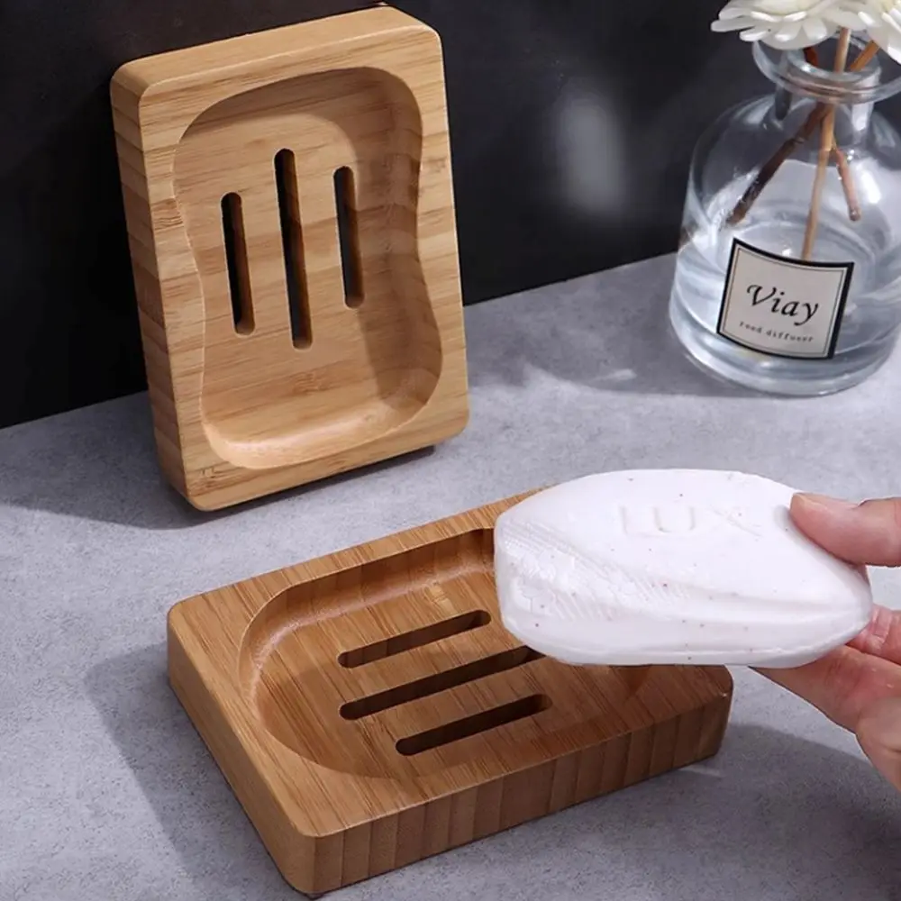 Durable Japanese-style Sink Soap Box Simple Lightweight Draining Soap Tray Non-condensing Creative Wooden Soap Holder Household