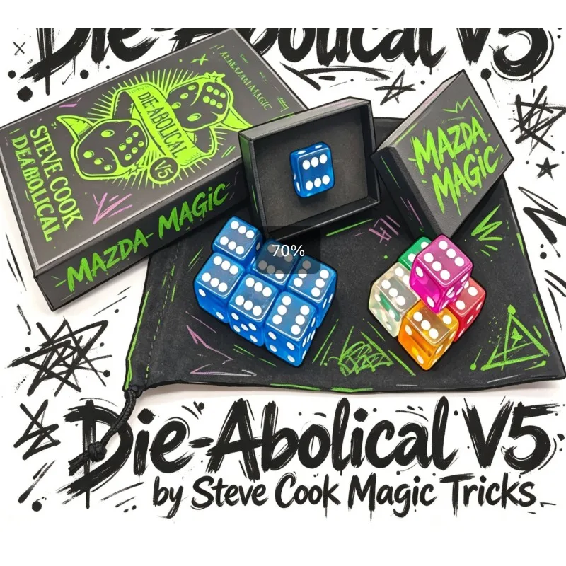 Die-Abolical V5 by Steve Cook (Gimmicks + Online Instructions) Magic Tricks Close Up Magia Dice Prediction Magie Gimmick Props