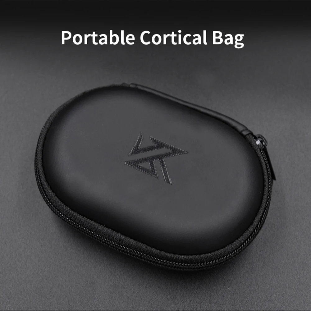 1-10PCS KZ Earphones Case PU Leather Oval Headphone Box Bag Travel Dustproof Organizer Small Holder Headset Accessories - view 3