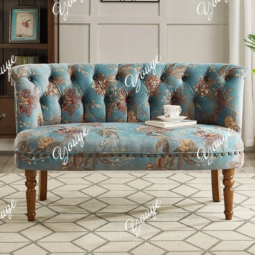 

American living room solid wood sofa chair Nordic bedroom makeup chair dressing stool backrest casual fashion