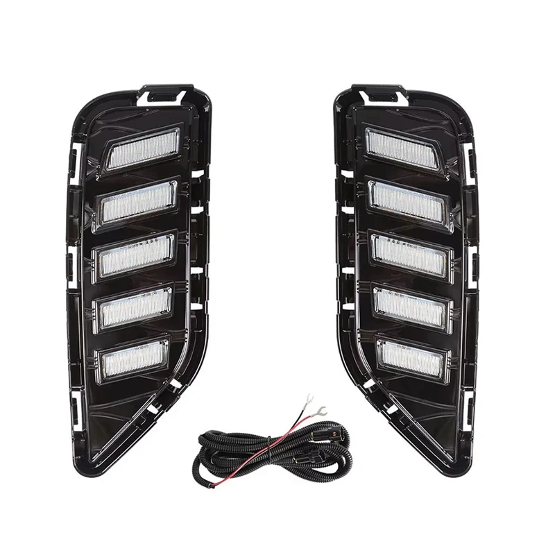 

Leading-Edge-Car Front Bumper LED DRL Daytime Running Lights Turn Signal Lamps For Nissan Infiniti QX60 2022-2025