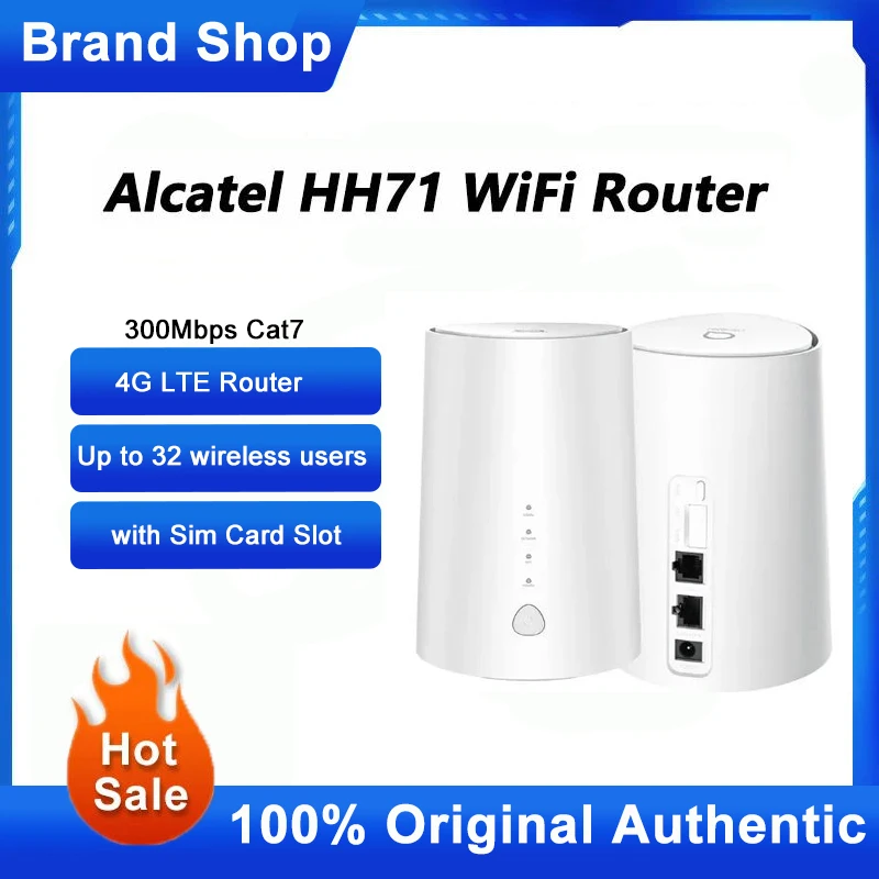 

Alcatel HH71 4G CPE Router 300Mbps Cat7 WiFi Signal Repeater Wireless Modem RJ45 WAN LAN Internet Amplifier With Sim Card Slot