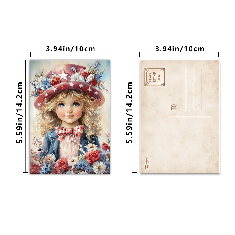 32pcs, National Flag Theme Postcards, Birthday/Anniversary Gifts, Collectibles, Suitable for Gift Giving, Can be Mailed.