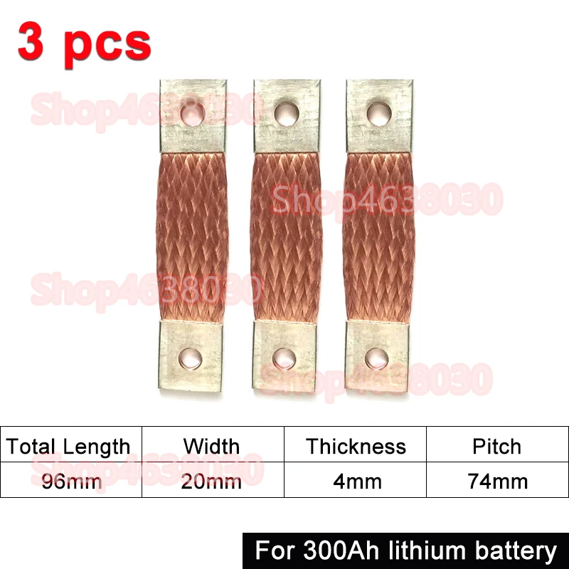 230 Ah 280 Ah 300 Ah 12 V Sammelschiene Lifepo4-Batterie, flexibler Kupferanschluss, 56 mm, 74 mm, für Lifepo4-Batterie, Verwendung 1/2/3/4/8 Stück