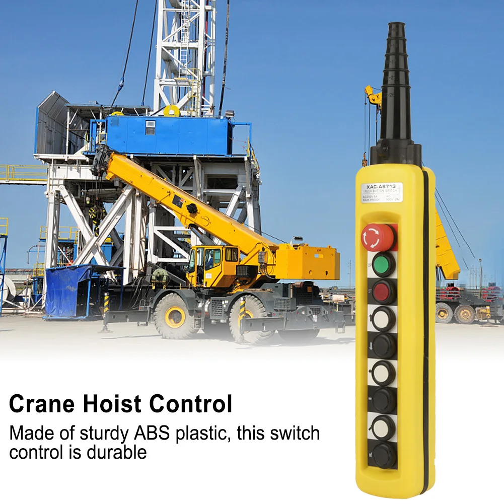 

Hoist Control System Crane Chain Hoist Push Button Lifting Pendant Controller with Emergency Stop Hoist Lift Controller