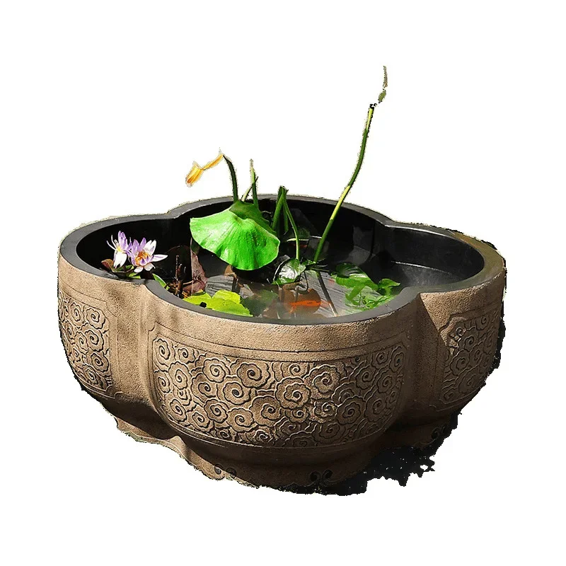 

Courtyard Garden Landscape Fish Pool Outdoor Terrace Circulating Water Ornament Large Finished Fish Tank Landscape Fountain Pool