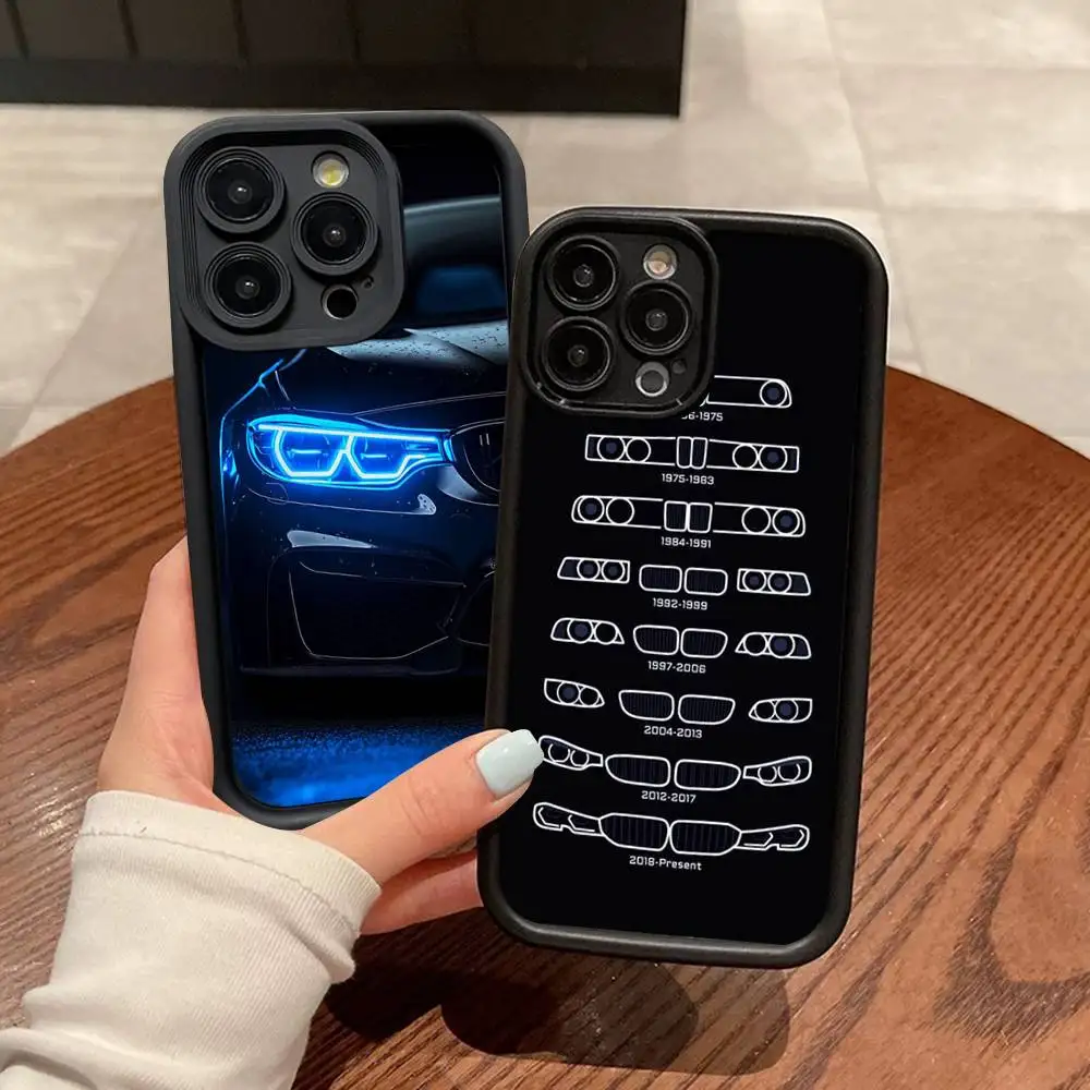 Blau-rotes Auto COOL B-Bm-wes Handyhülle für iPhone 11, 12, 13, 14, 15, 16, 17, Pro Max, stoßfeste, weiche TPU-Rückseite