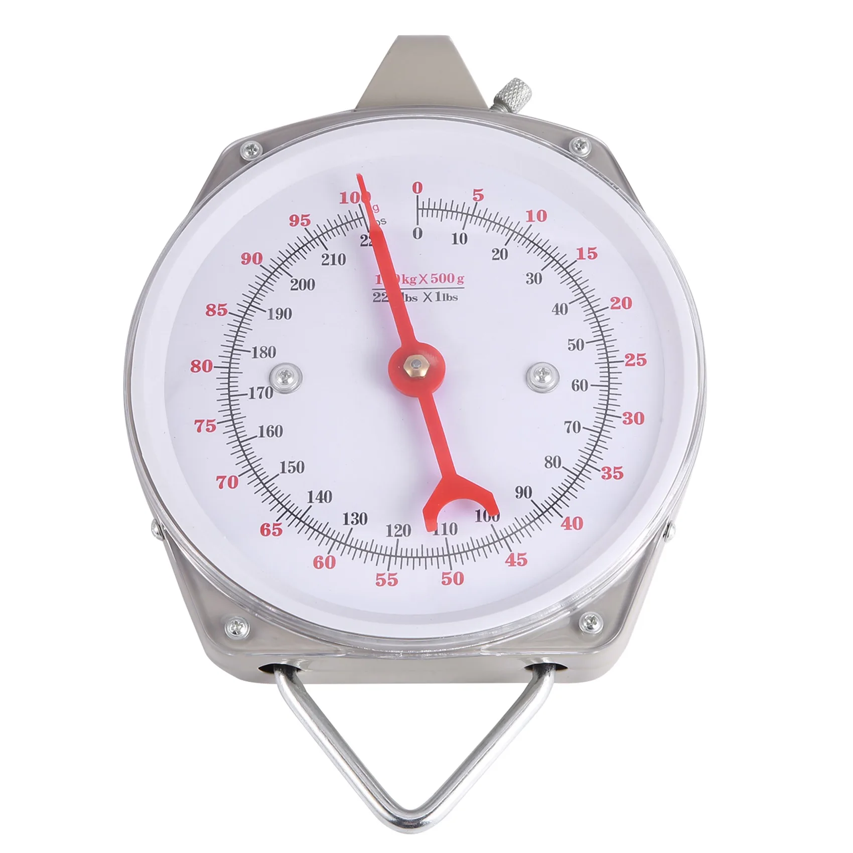 A11E-100Kg 220Lbs Hanging Scale Capacity Alloy Mechanical Hanging Scales With 2 Hook
