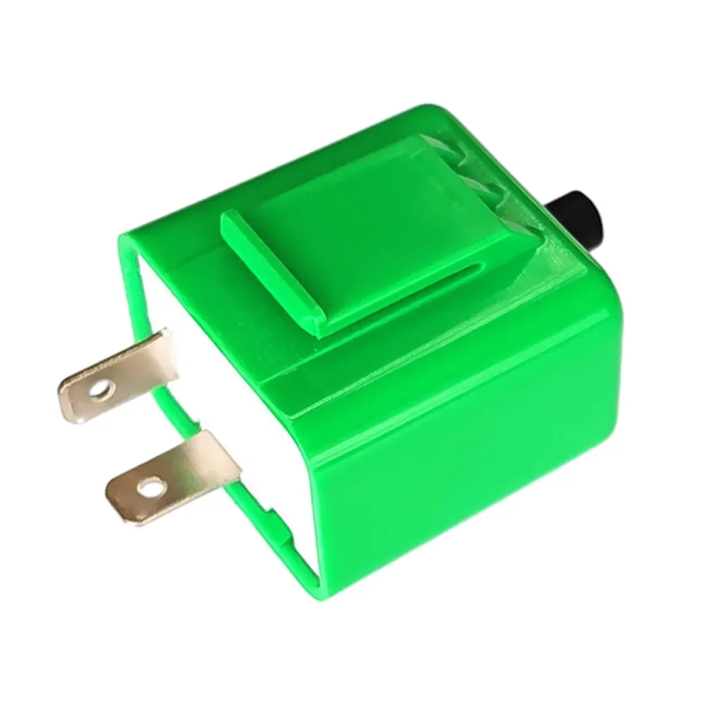 12V 2 Pin Motorcycle LED Flasher Relay Adjustable Square LED Motorcycle Flasher Relay Turn Signal Indicator Flash Green