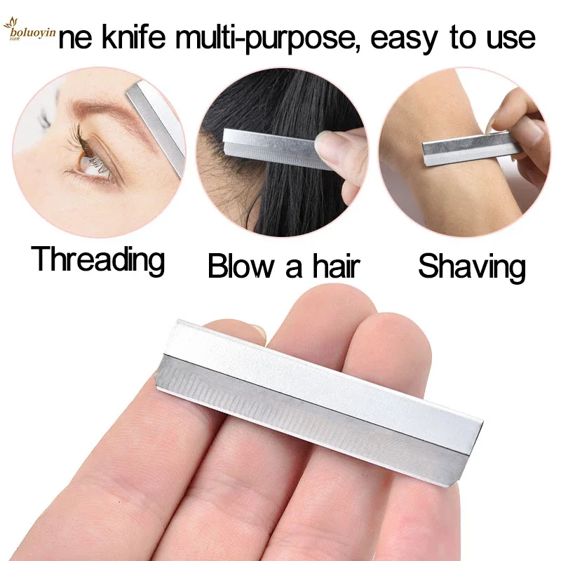 Microblading Stainless Steel Eyebrow Trimmer Razor Blade Eyebrow Knife for Permanent Makeup Brow Tattoo Tools 2box=20pcs