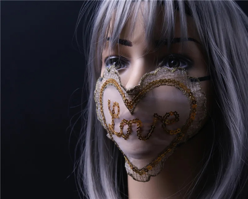 レース口マスク耳掛けセクシーなバーダンスステージcos下顔装飾マスク女性