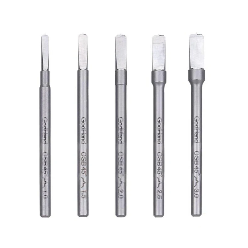 GodHand GH-CSB45-1-3 punte da trapano piatte per matrici circolari smussate a 45 ° 5 pezzi 1.0-3.0MM Set di strumenti specifici per modelli di taglierina per fori di posizionamento