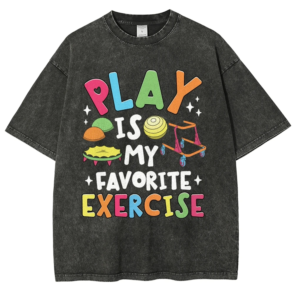 Creative Letter Graphic Print Washed Men's T shirt Harajuku Casual Cotton T-shirt Luxury Brand Vintage Washed Graphic Tees