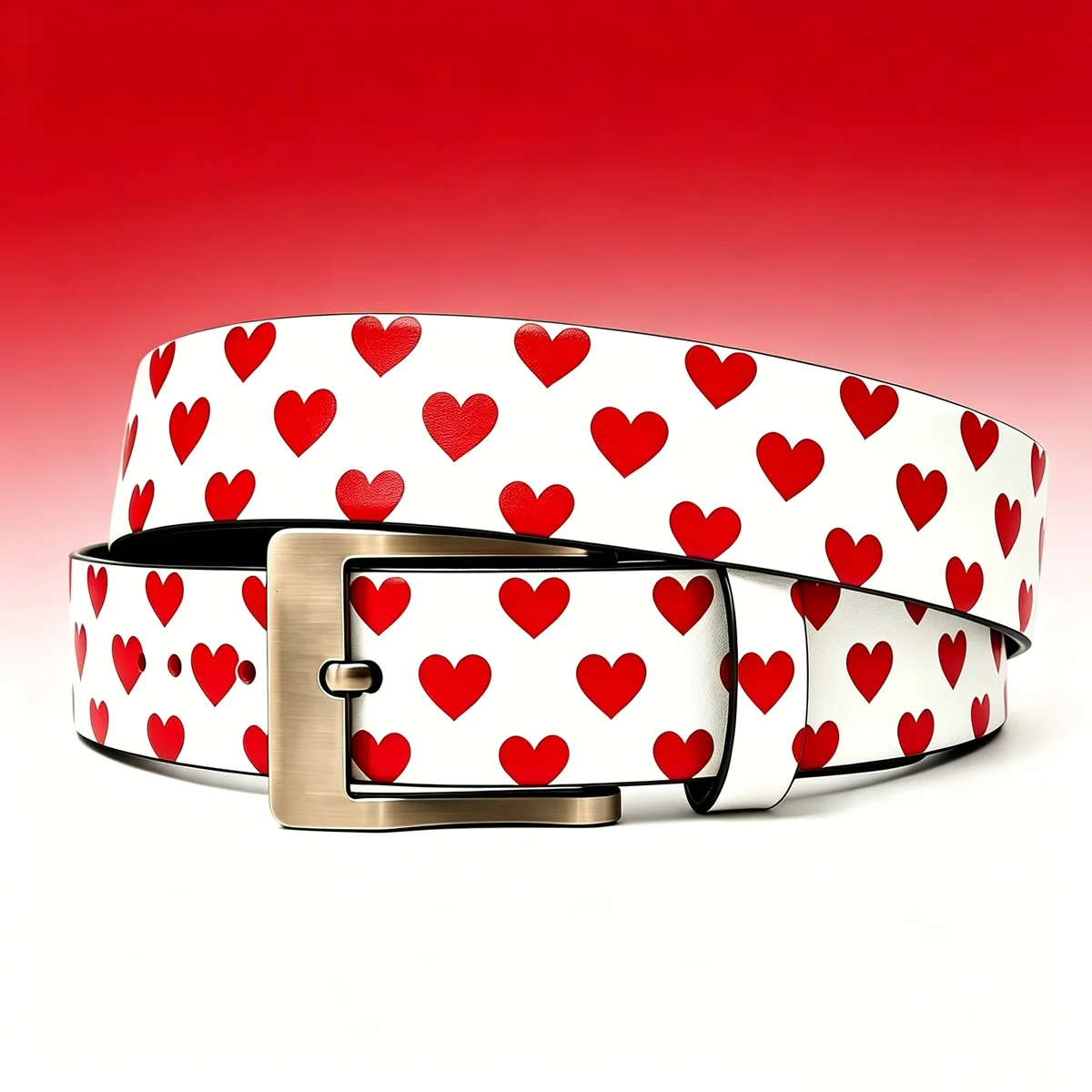 

Red Heart Print Waist Belt Adjustable Pin Buckle Y2K Waist Strap Unisex Fashion Accessory for Men Women Daily Casual Outfits