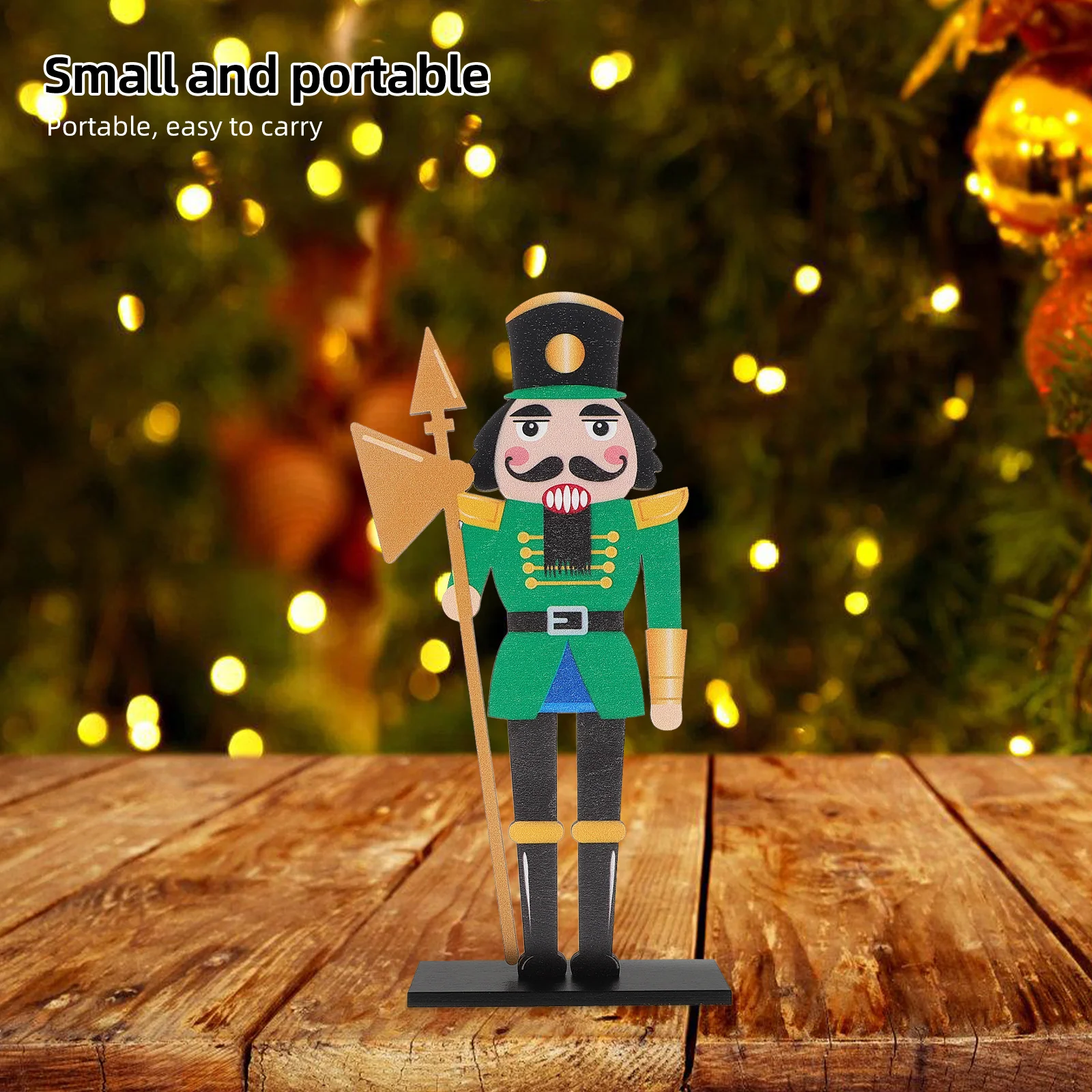 

Wooden Nutcracker Soldier Figure Traditional Christmas Table Decoration Centerpiece Holiday Ornament Festive Home Decor