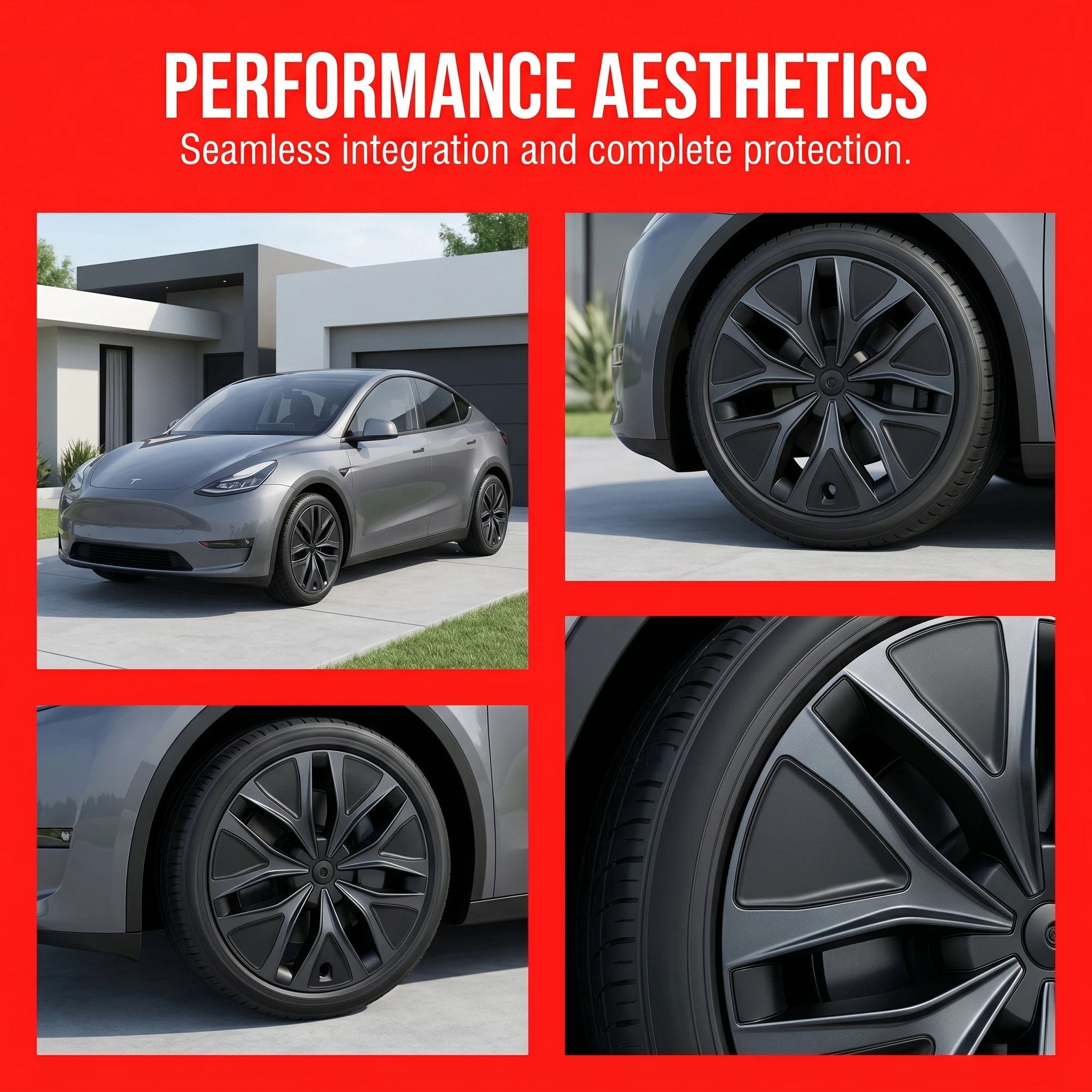 4PCS Hub Caps for Tesla Model Y L Machina 2.0 Wheels 19 Inch Performance Full Rim Wheel Cover Car Accessories Hubcap 2025 2026