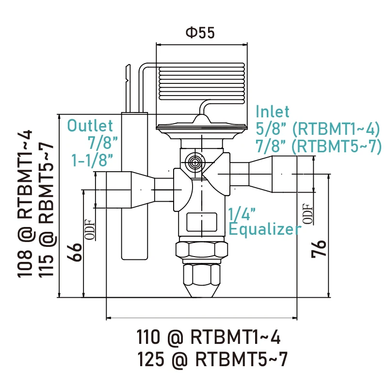 15HP R404a Mở Rộng Van Áp Suất Khác Biệt Cho Phép Ac Freon Để Hơi Ở Áp Suất Thấp Và Nhiệt Độ Trong Bay Hơi
