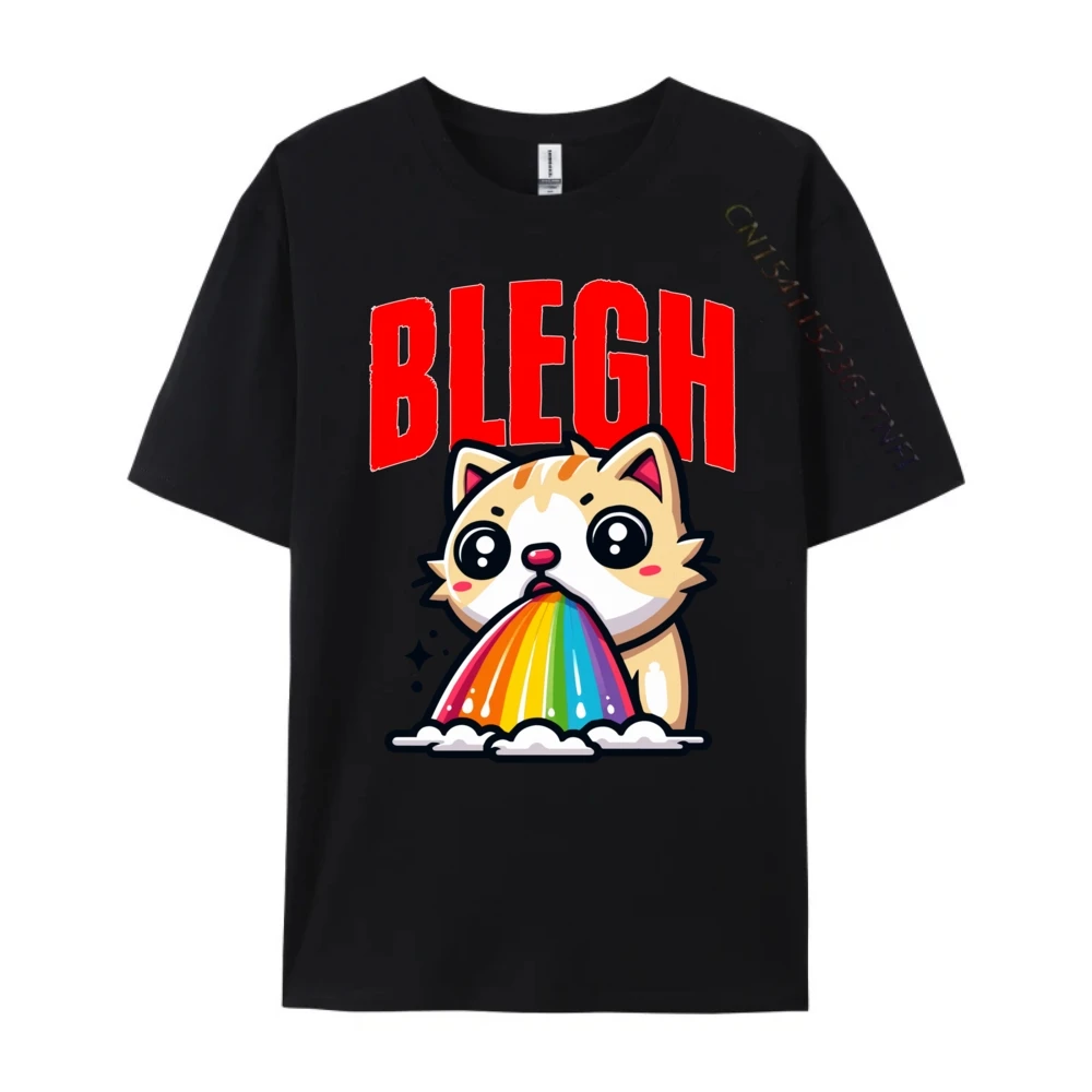 Blegh Cat Metalcore Deathcore Fans Funny Shirts Oversize Man Valentine's Day Gift T-Shirts Men