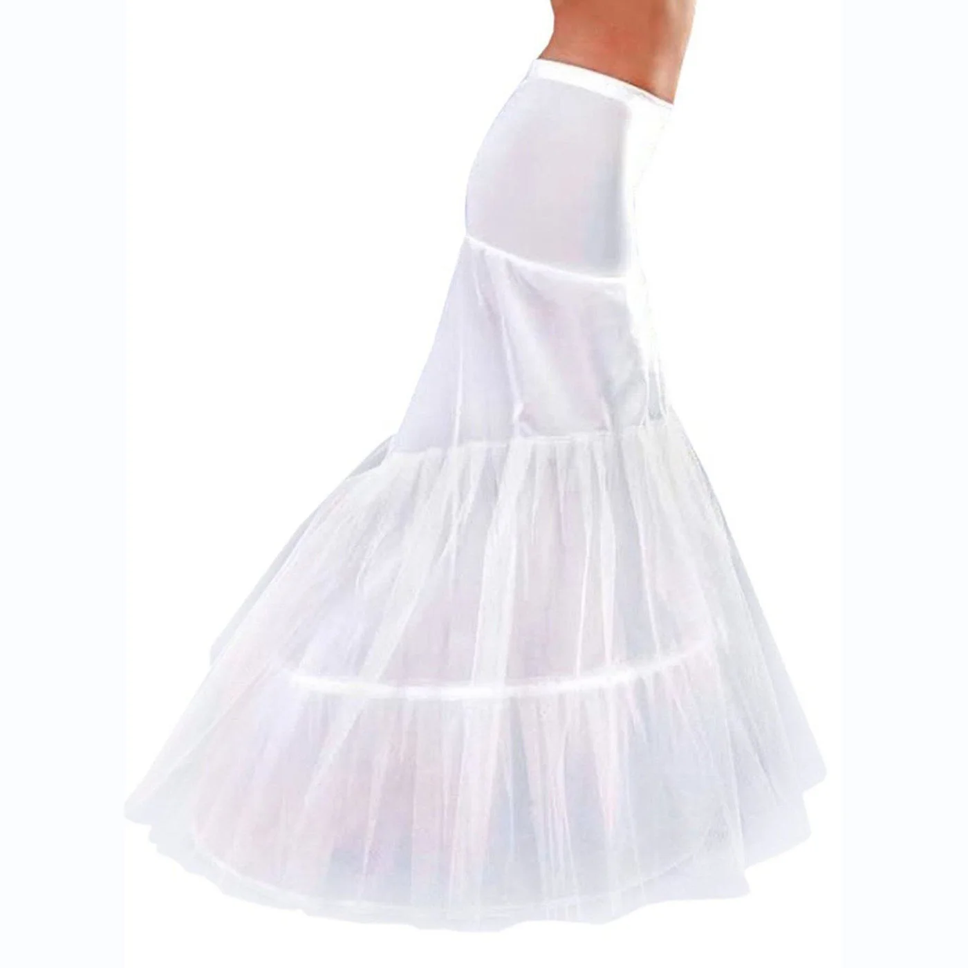 Nieuwe hete hoge taille fishtail zeemeermin bruids petticoat onderrok cocktail prom hoepelrok