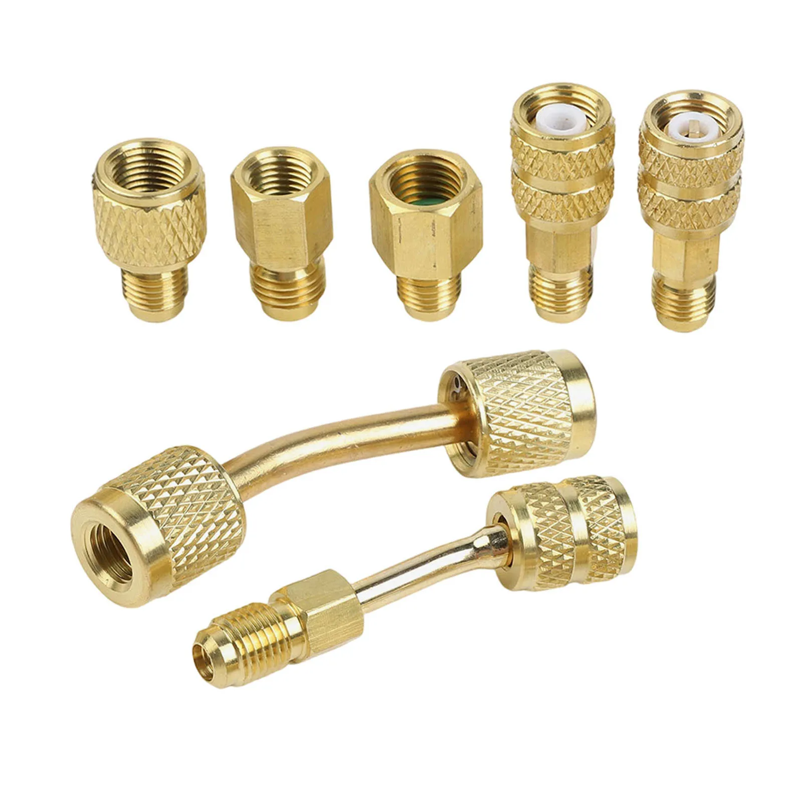 HVAC Vacuum Rated Valve Core Tool Including Double Head Installer Remover and Brass Adapters for R22 for r12 R407c R410a R404a