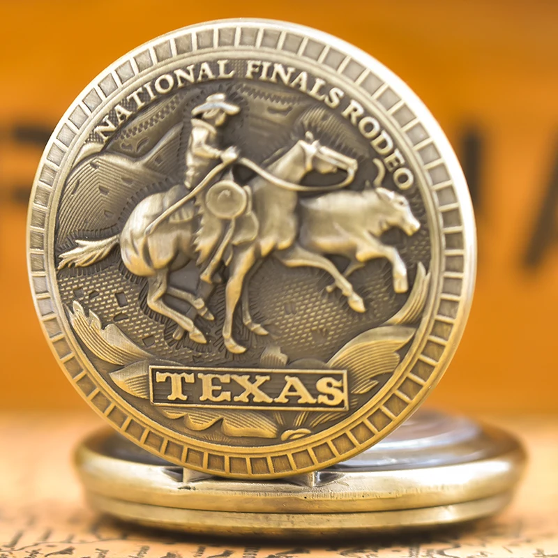 Collana vintage in bronzo con design a conchiglia in denim, orologio da tasca al quarzo, i regali sono comuni per studenti e studentesse