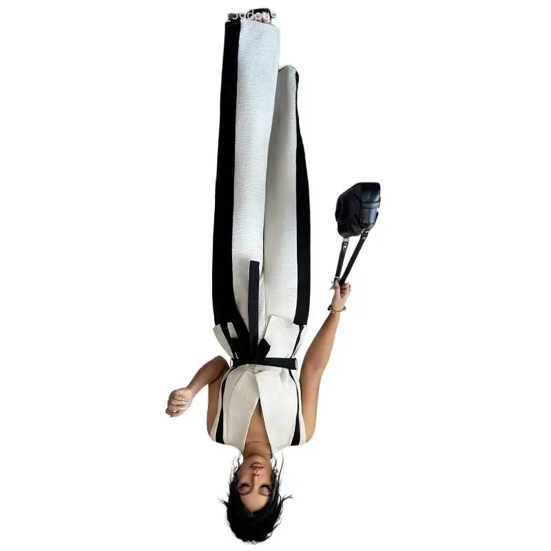 Cross-border Women's 2026 New Summer Casual Fashion Temperament Commuter Suit Europe and America Black and White Contrast Color