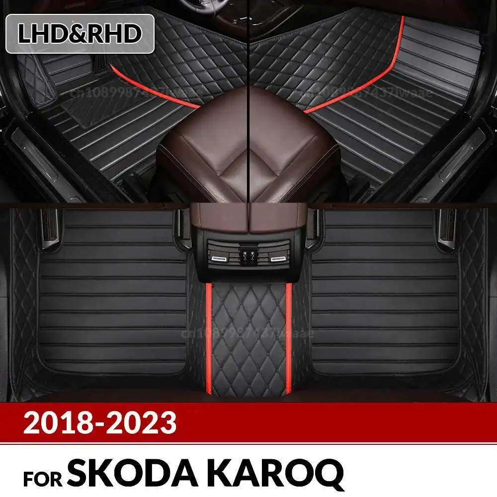 

Car Floor Mats For Skoda Karoq 2018-2024 2023 2022 21 20 19 Custom Auto Foot Pads Automobile Carpet Cover Interior Accessories