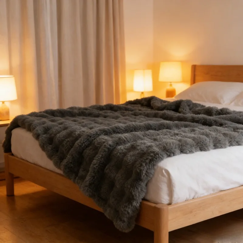 

Плед для собак из флиса Bubble Fleece, двусторонний, толстый, мягкий, теплый, для дивана, офиса, гостиной, спальни, домашнего использования