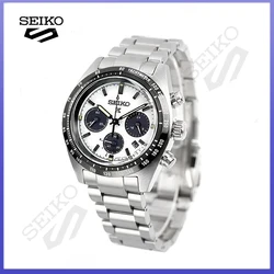 SEIKO MechanicalWatch Panda Di Three Eyed WatchPlate Chronograph Complete Calendar Original SSC813P1 Automatic Men Wristwatches