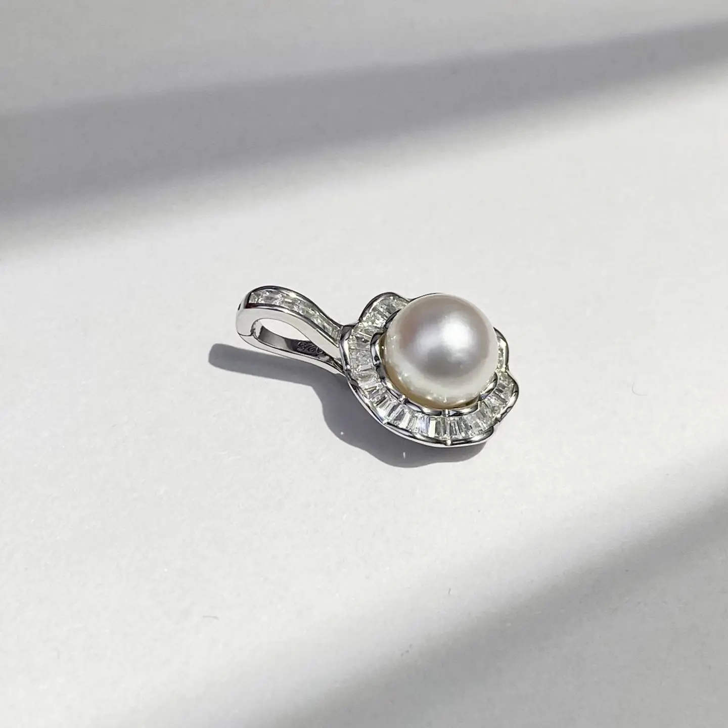 Wholesale S925 Sterling Silver Pendant Mount Base Mountings Findings Parts Fittings Accessories for 7-8mm Pearls 5pcs/lot