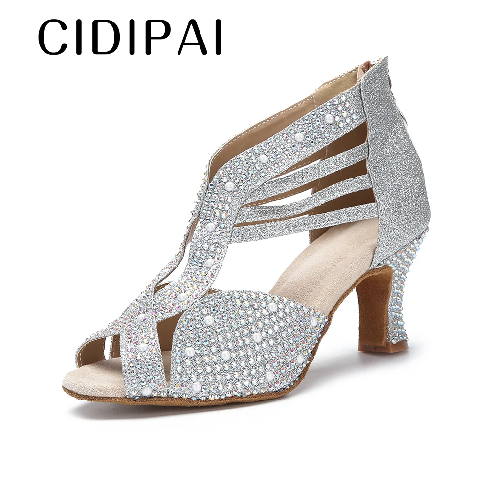 CIDIPAI Women Latin Dance Shoes For Girls Tango Salsa Rumba Samba Teaching Shoes Ballroom Dancing Shoes Ladies High Heel 5CM