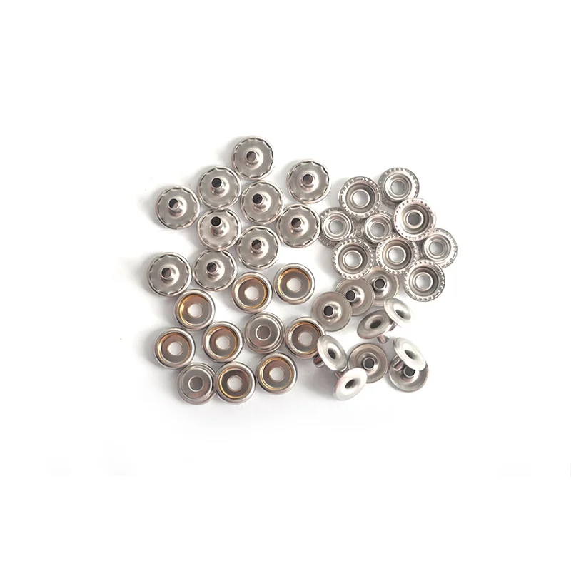 10 Sets of Four-In-One Stainless Steel Snap Button Sewing Kits, 15mm (0.59inch) Snaps, Suitable for DIY Crafts, Such as Boat Covers, Sewing Leather, Canvas, Jeans, Jackets, Bags, Clothes, Etc