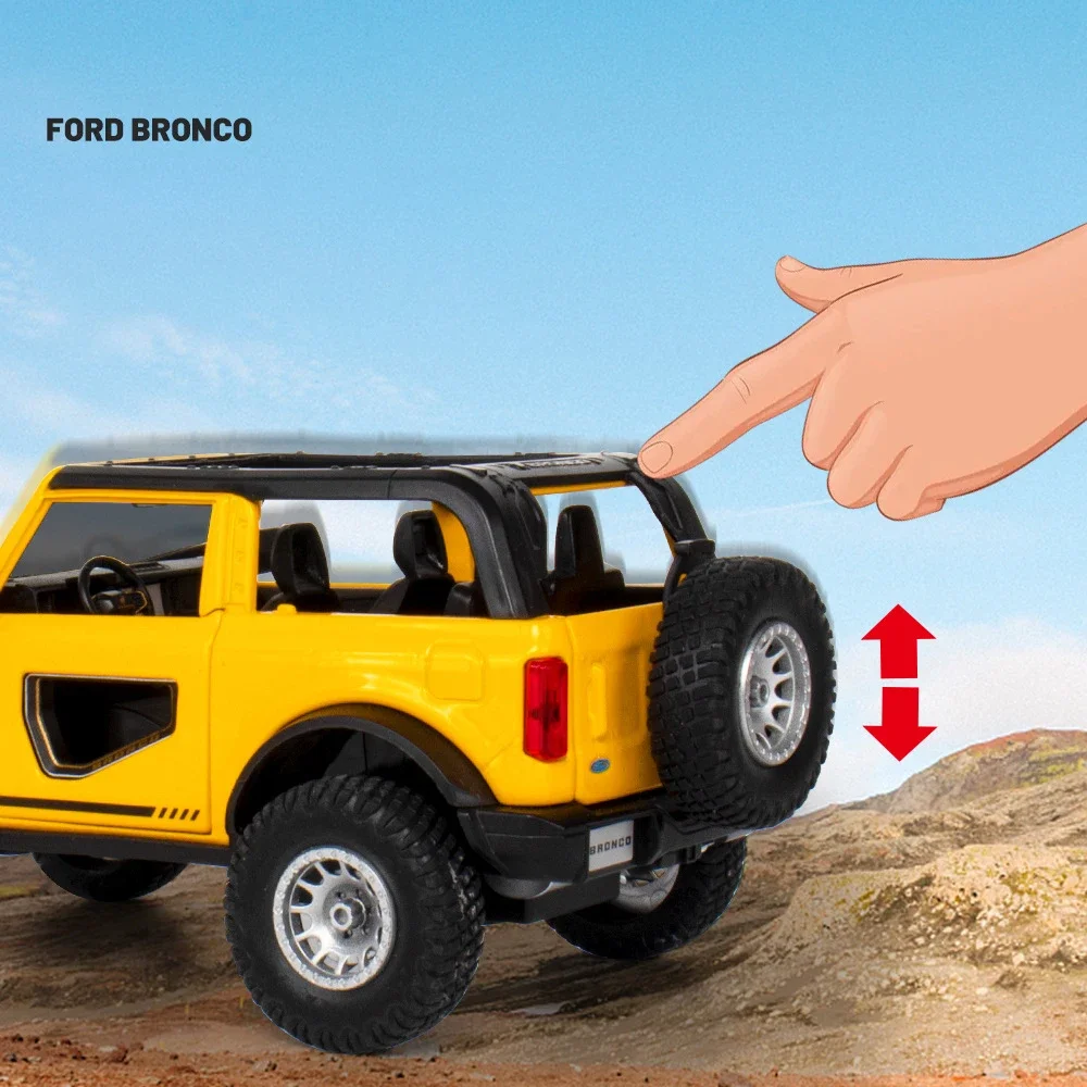 1:32 Ford Bronco Lima SUV Alloy Diecasts & Toy Vehicles Metal Toy Car Model Sound and light Pull back Collection Kids Toy Gift