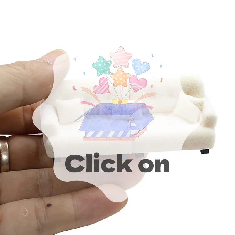 

Dollhouse Simulation Flocking Sofa Model Dollhouse Mini Living Room Furniture Decoration Accessories Pretend Play Toys