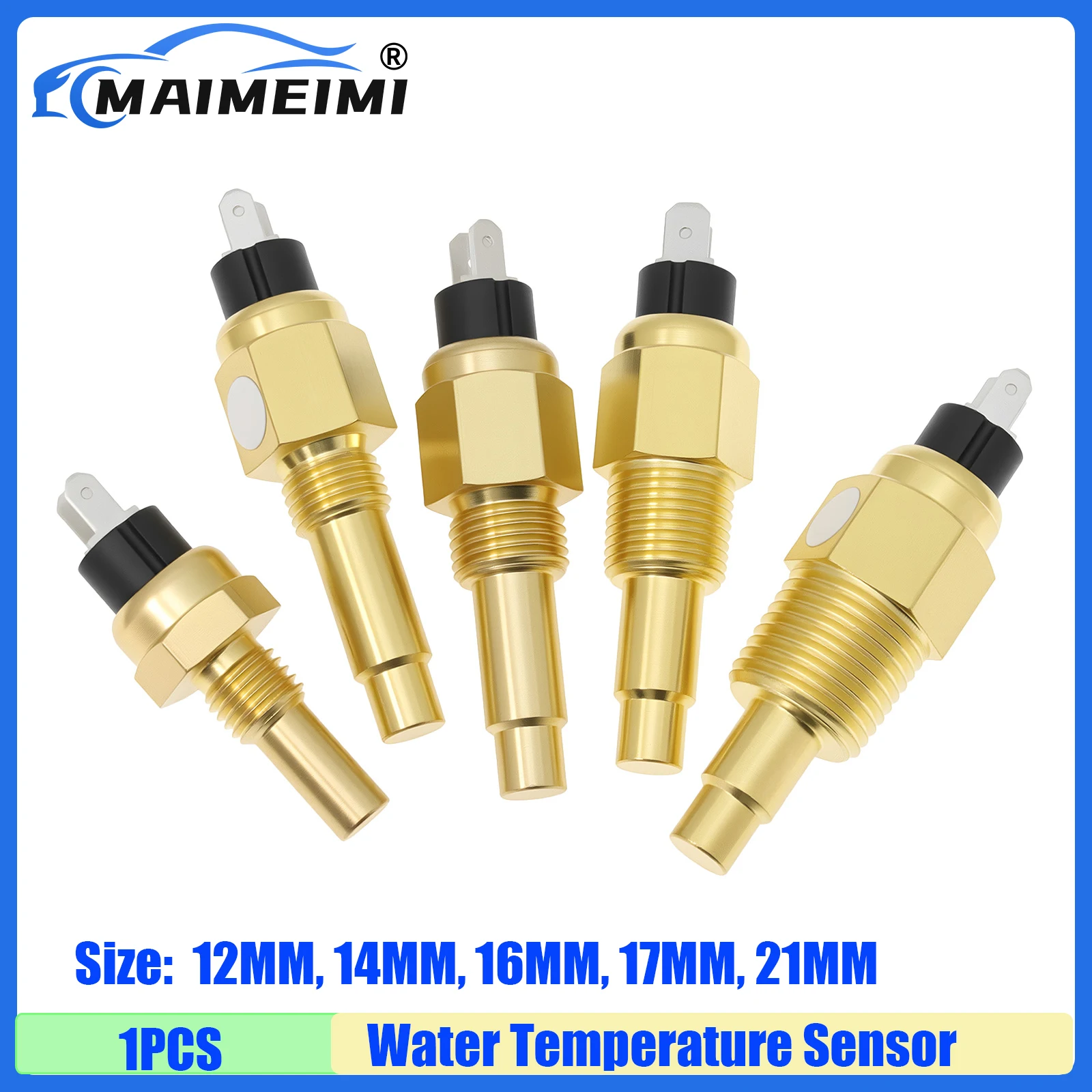 

MAIMEIMI 12V24V дизельный двигатель, штекер датчика температуры воды, подходит с генератором, датчик температуры воды 12 мм, 14 мм, 16 мм, 17 мм, 21 мм