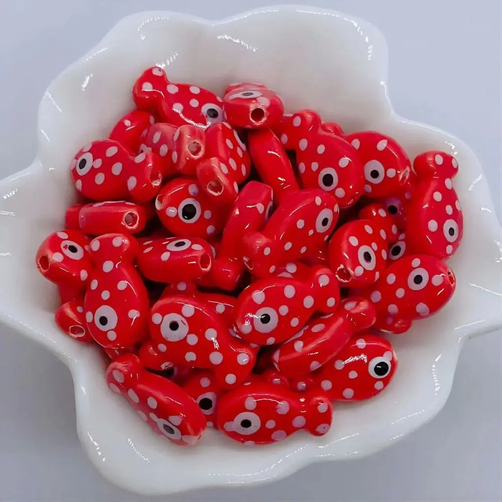 Handmade Craft ปลาขนาดเล็กลูกปัดออกแบบการ์ตูนแฟชั่นเซรามิค Spacer สร้อยข้อมือลูกปัดชุด DIY อุปกรณ์เสริมสําหรับ 10 ชิ้น