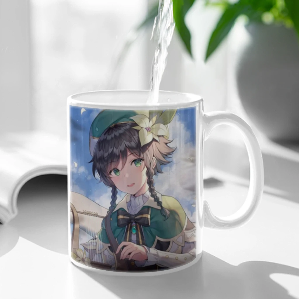 Genshin-Impact-Game-Anime-Kawaii-Free shipping 11OZ Coffee Mug Beer Mugs Tea Milk Cup For coffee Lovers Surprised Gift