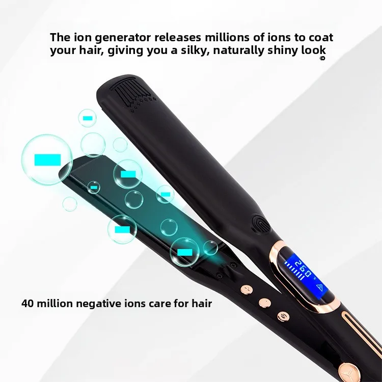 Professional Salon Negative Ion Flat Iron Hair Straightener 2 in 1 Hair Curler Fluffy Root Hair Styling Tool