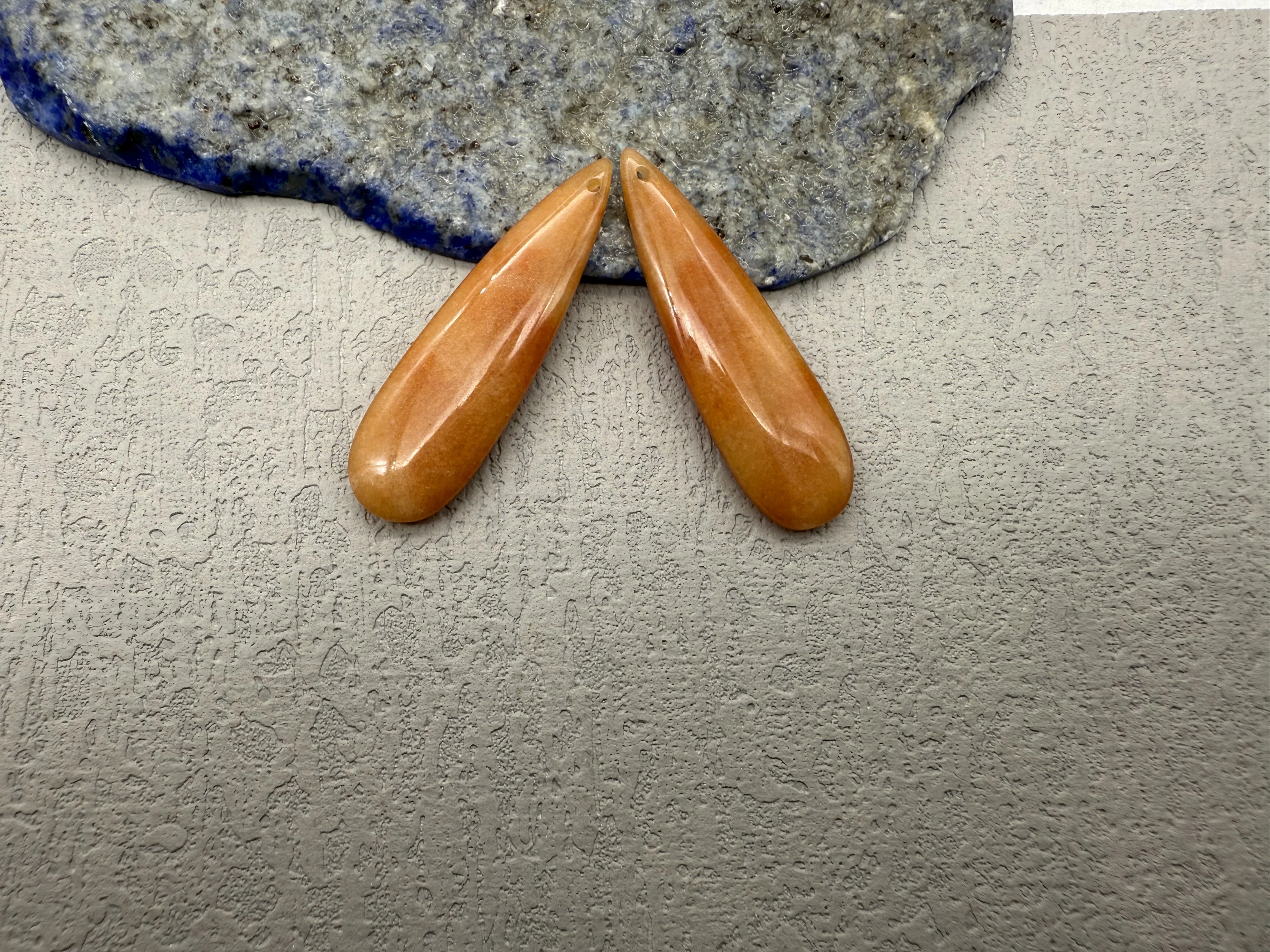 

Natural Stone Topaz Water Drop Earrings Earrings - DIY Handmade Jewelry 37×11×4mm, 5g