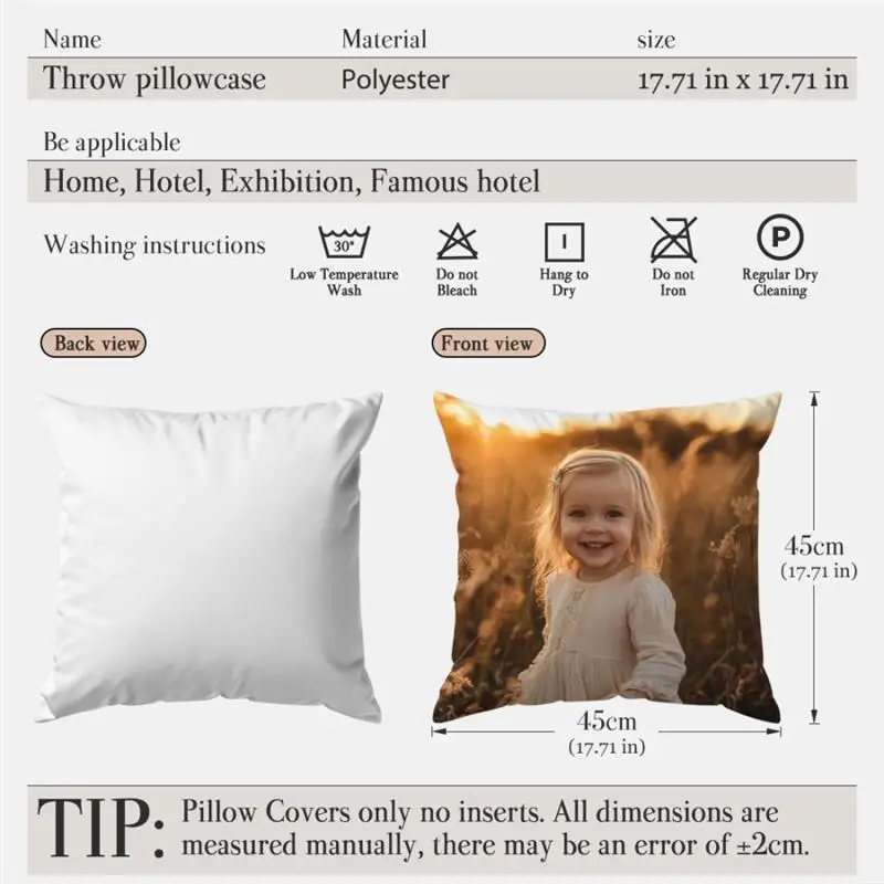 Benutzerdefinierte Kissenbezug mit Bildern Logo DIY individuelle Wurfkissenbezug Home dekorative Hochzeit Haustiere Baby Print Kissenbezug – Detail 4