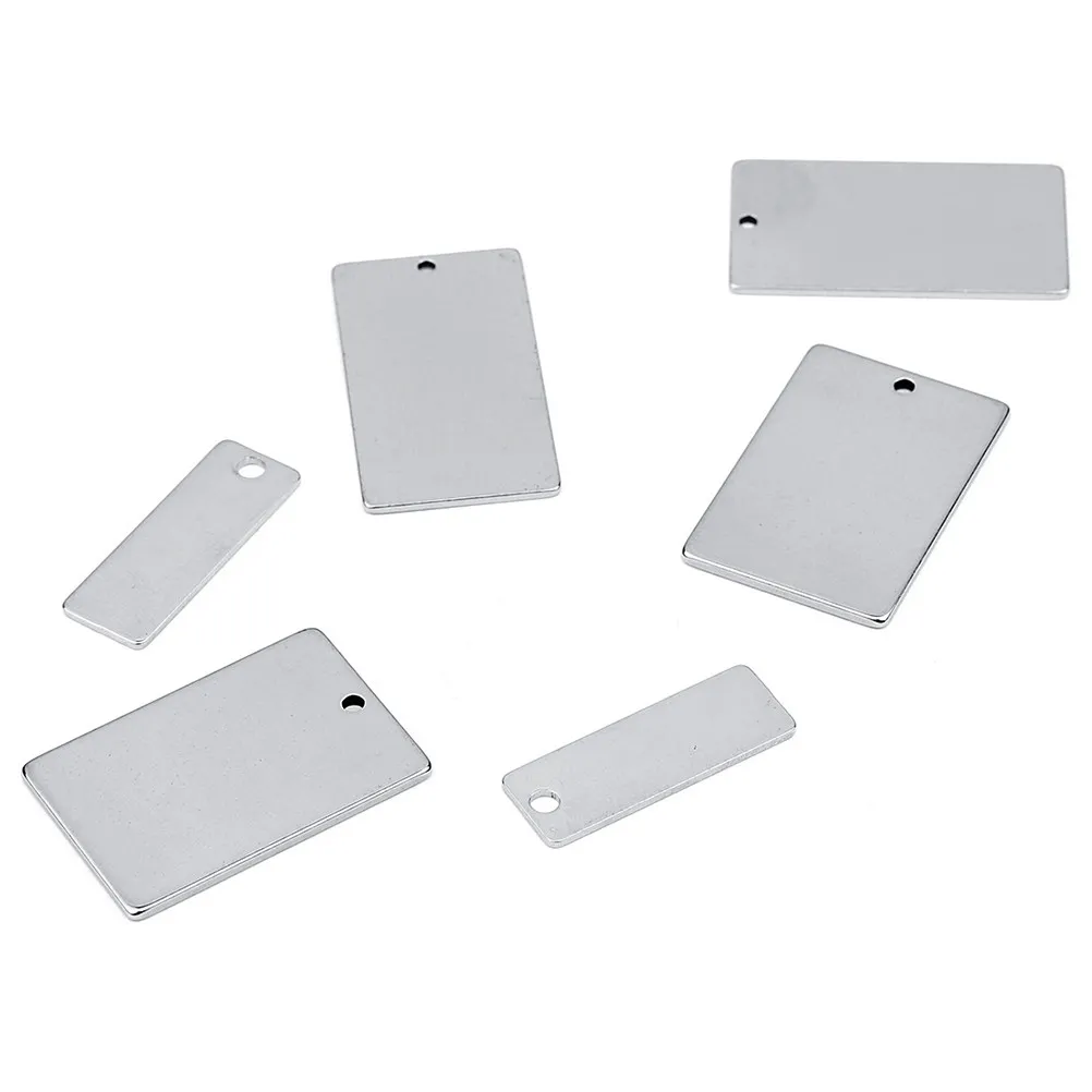 

10Pcs Stainless Steel Pendant Charms Simple Rectangular Design for DIY Jewelry Making Necklace Bracelet Keychain Accessories