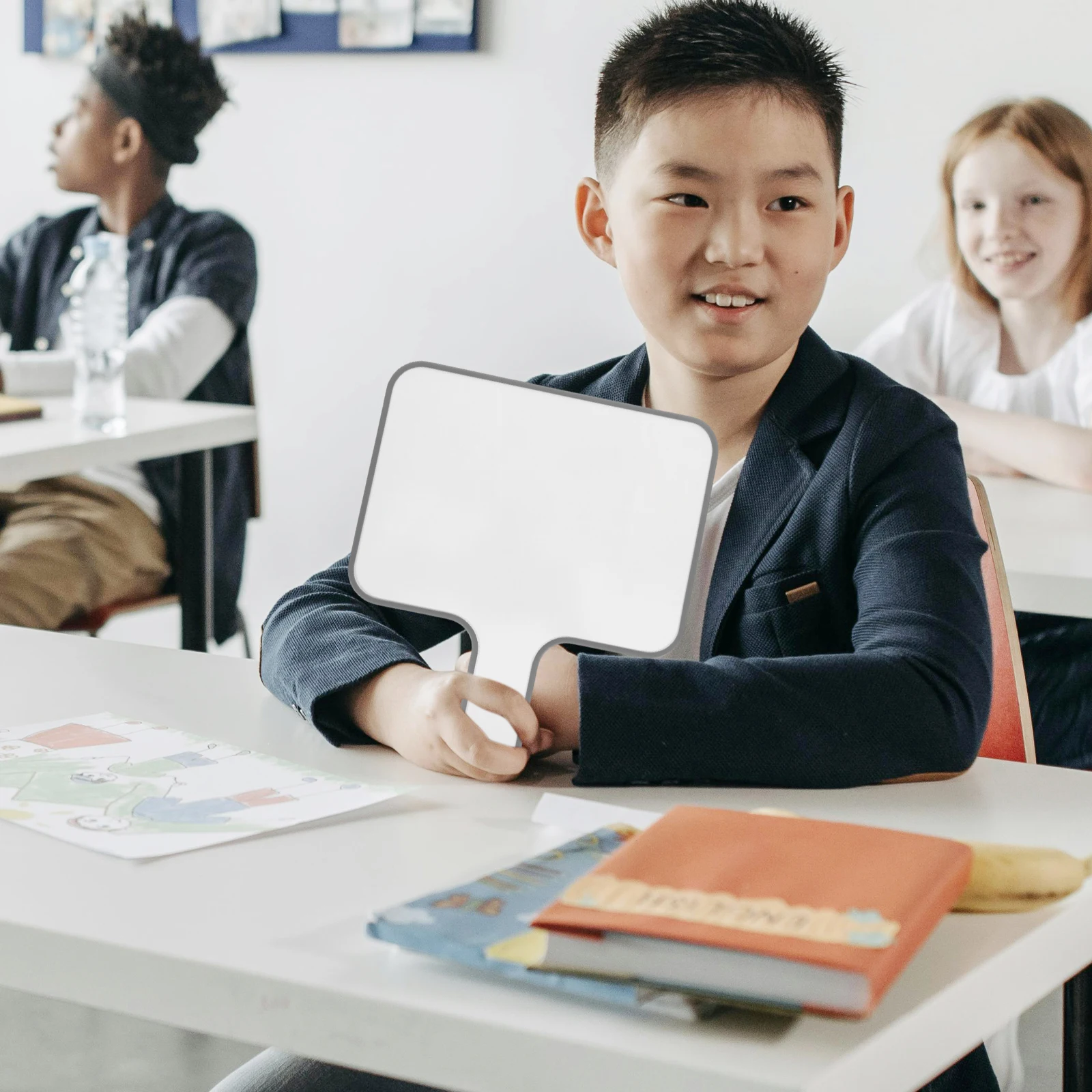 

Handheld Whiteboard Dry Erase Board Answer Paddle Compact Light Classroom Game Scoring Voting Props Present Melamine